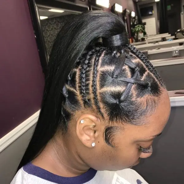 Sleek Ponytail Geometric Star Design — Classy Rubber Bands Hairstyles