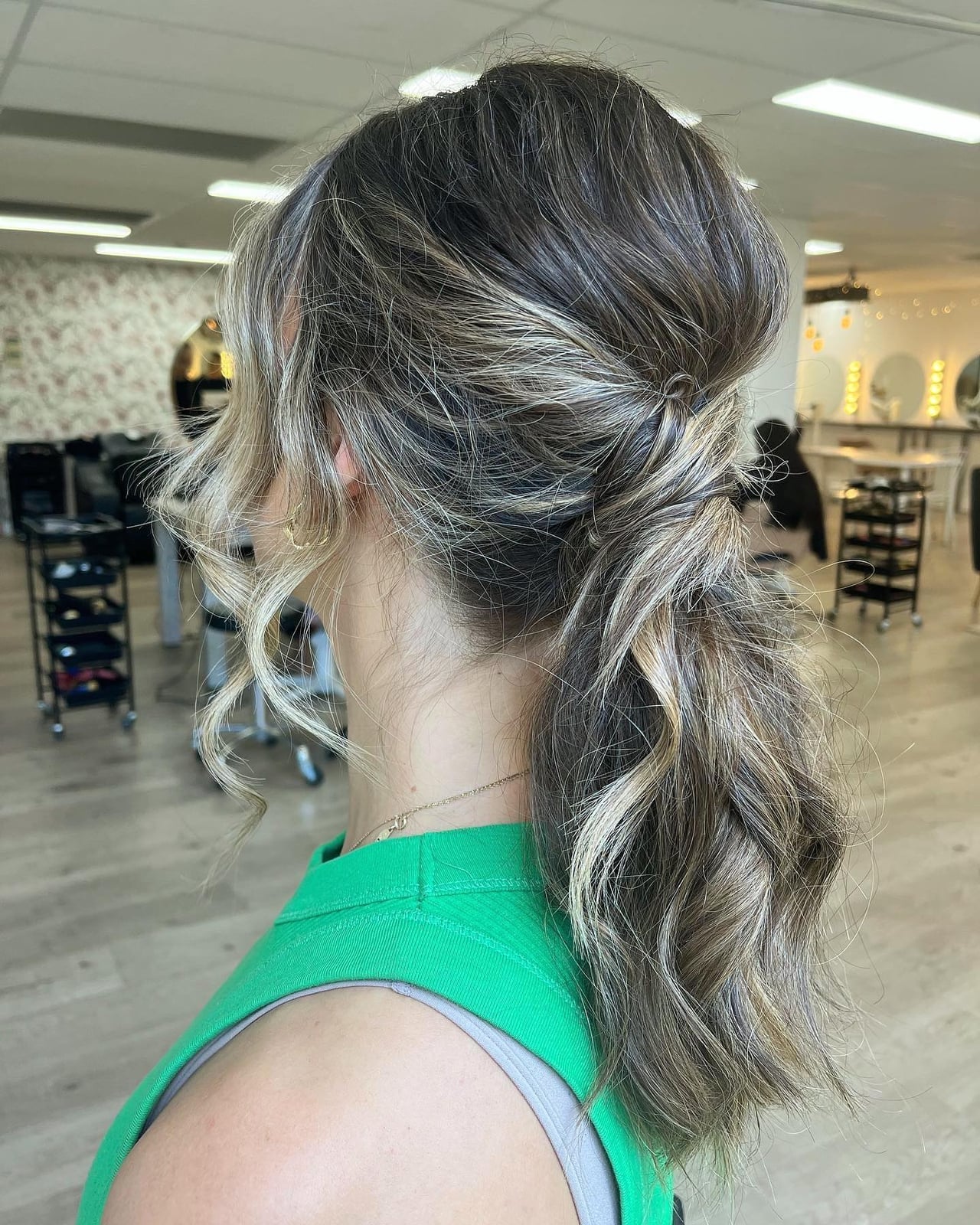 Brunette Ponytail With Twisted Detail And Face-Framing Pieces — Classy Running Hairstyles