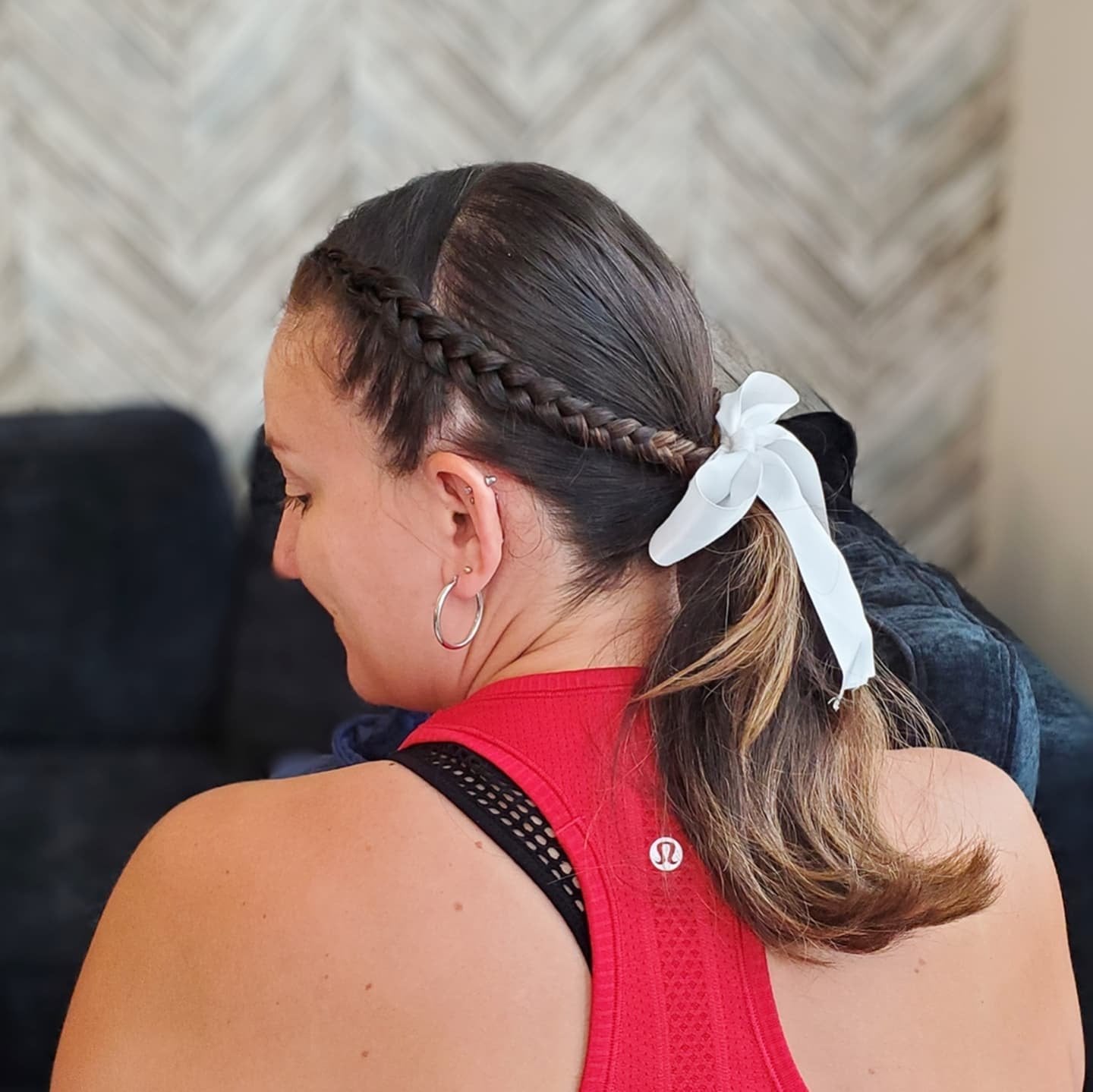 Dark Brown Ponytail With Braided Accent — Classy Running Hairstyles