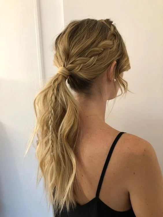 Blonde Braided Ponytail With Thin Braids — Classy Running Hairstyles
