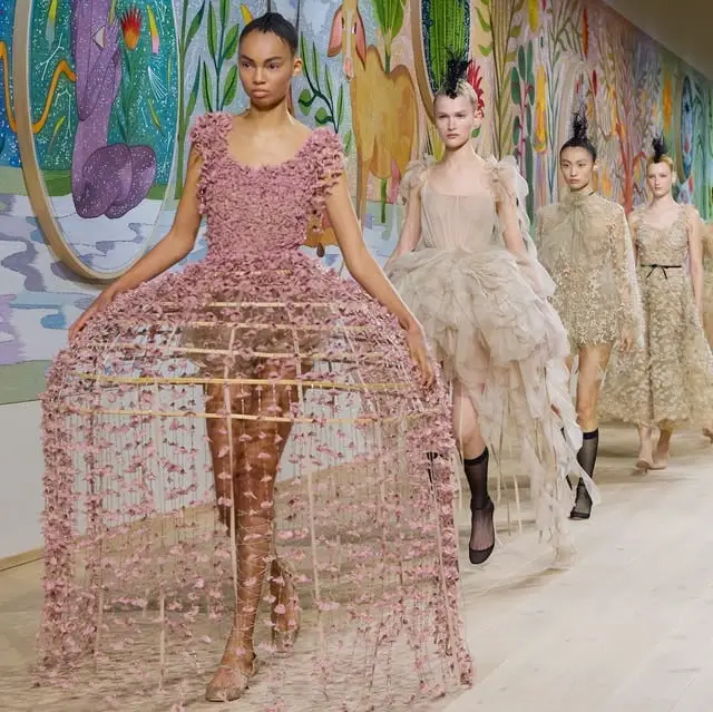 Pink Tulle A-line Dress with Cage Skirt — Classy Runway Dresses