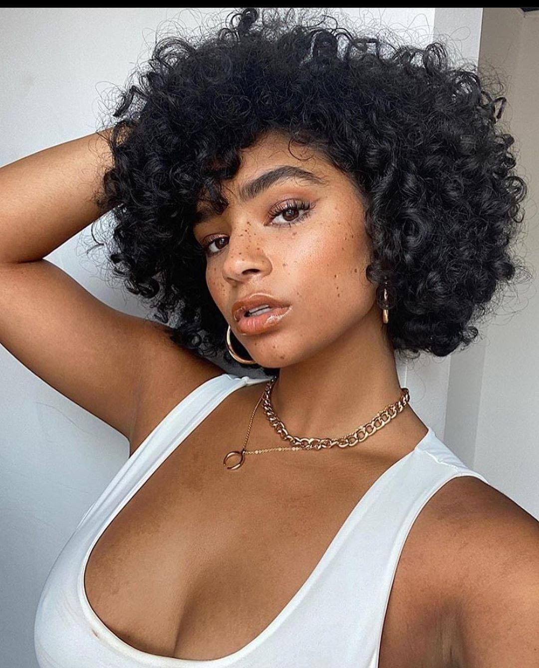 Dark Brown Pixie with Short Curly Bangs, Ear Dark Brown Pixie with Short Curly Bangs, Ear — Classy Short Curly Hair