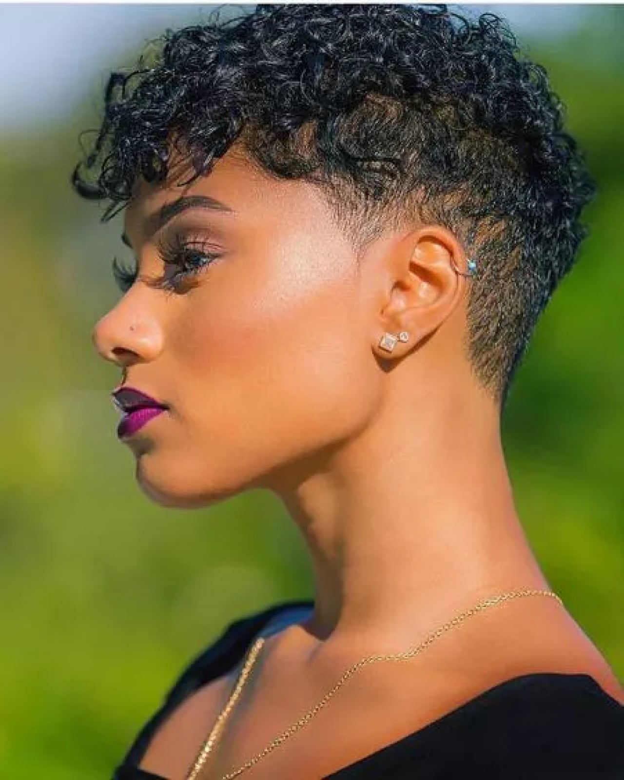Textured Black Curly Pixie Textured Black Curly Pixie — Classy Short Curly Hair