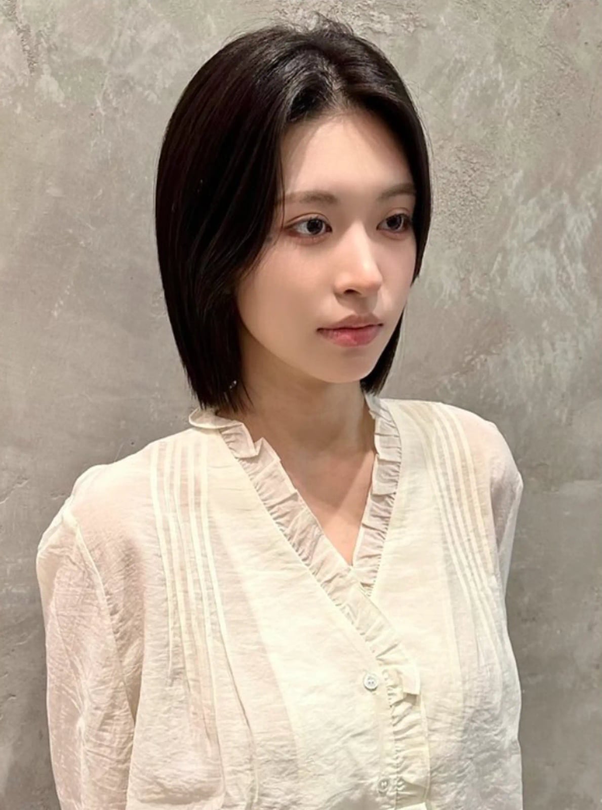 Chin Length Black Bob With Sharp Angle Chin Length Black Bob With Sharp Angle — Classy Shoulder Length Bob