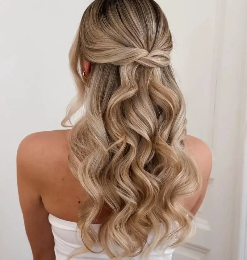 Half-Up Twisted Knot With Balayage — Classy Softball Hair