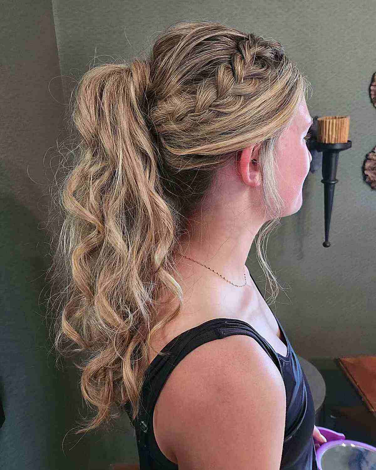 Braided Ponytail With Loose Waves Braided Ponytail With Loose Waves — Classy Sports Hair