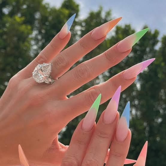 Pastel Gradient Stiletto Tips Pastel Gradient Stiletto Tips — Classy Stiletto Nails