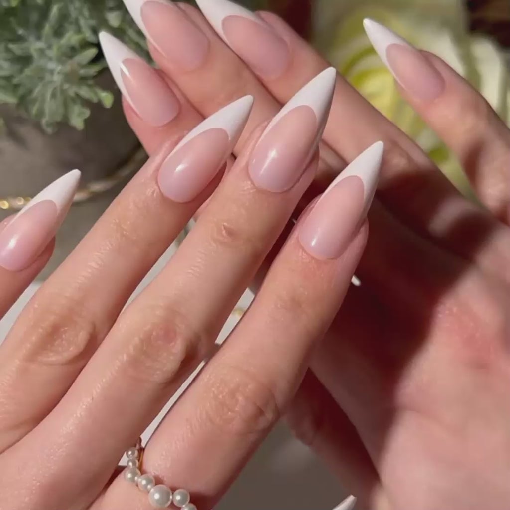 Classic French Manicure Stilettos Classic French Manicure Stilettos — Classy Stiletto Nails