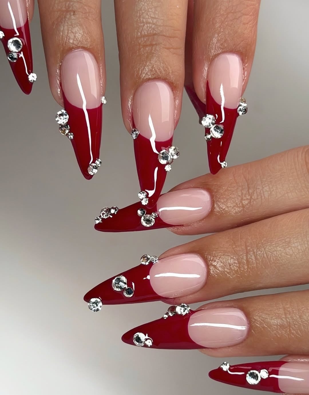 Gothic Stilettos With Black Accents And Matte Finish Gothic Stilettos With Black Accents And Matte Finish — Classy Stiletto Nails