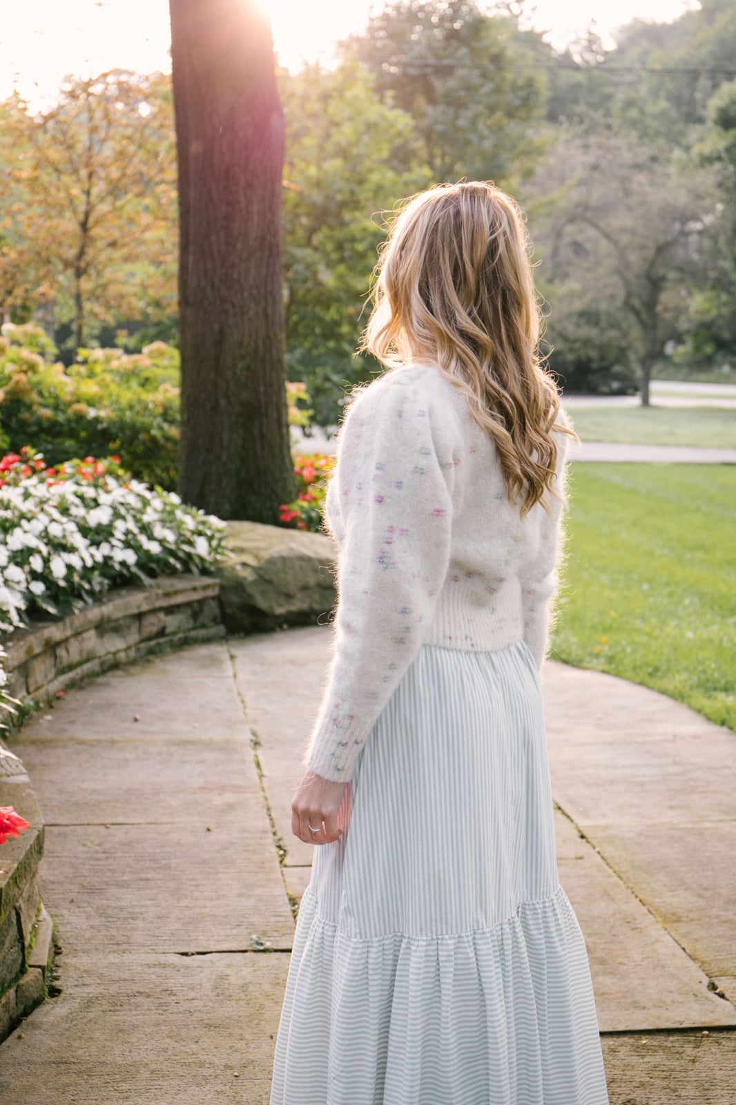 Textured Sweater With Tiered Maxi Skirt — Classy Sweater Outfits for Women