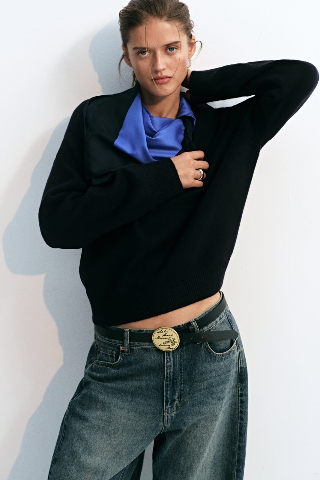 Oversized Sweater Over Cowl Neck Top — Classy Sweater Outfits for Women