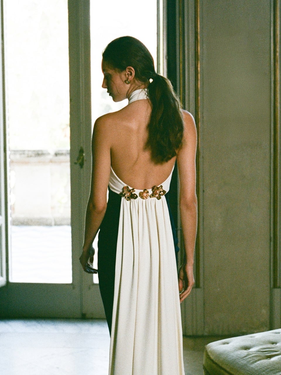 Halter Neck Gown with Embellished Back — Classy Theater Outfits