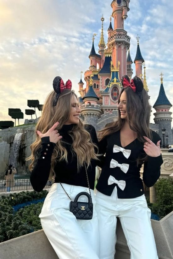 Black and White Theme Park Ensemble with Bow Detail Blazer Black and White Theme Park Ensemble with Bow Detail Blazer — Classy Theme Park Outfits
