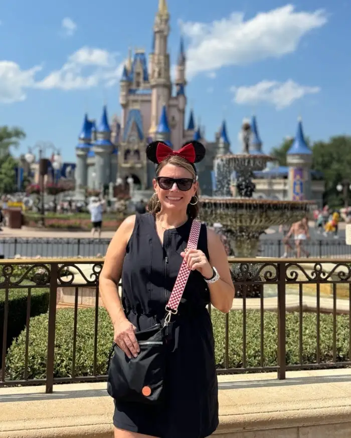 Black Sleeveless Dress with Minnie Mouse Ears Black Sleeveless Dress with Minnie Mouse Ears — Classy Theme Park Outfits