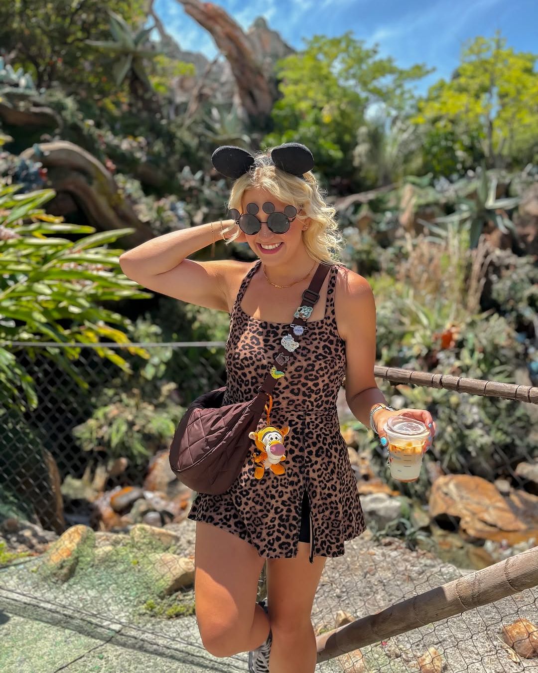Leopard Print Dress and Sneakers for Theme Park Fun Leopard Print Dress and Sneakers for Theme Park Fun — Classy Theme Park Outfits