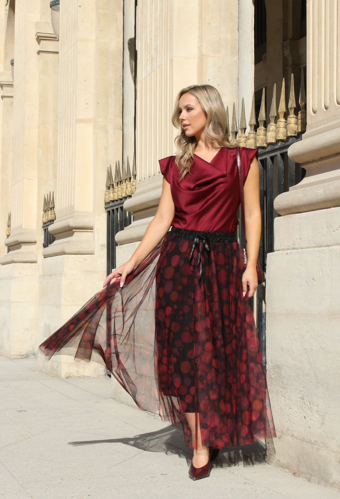 Black Tulle Skirt with Red and Orange Polka Dots Black Tulle Skirt with Red and Orange Polka Dots — Classy Tulle Skirt Outfits