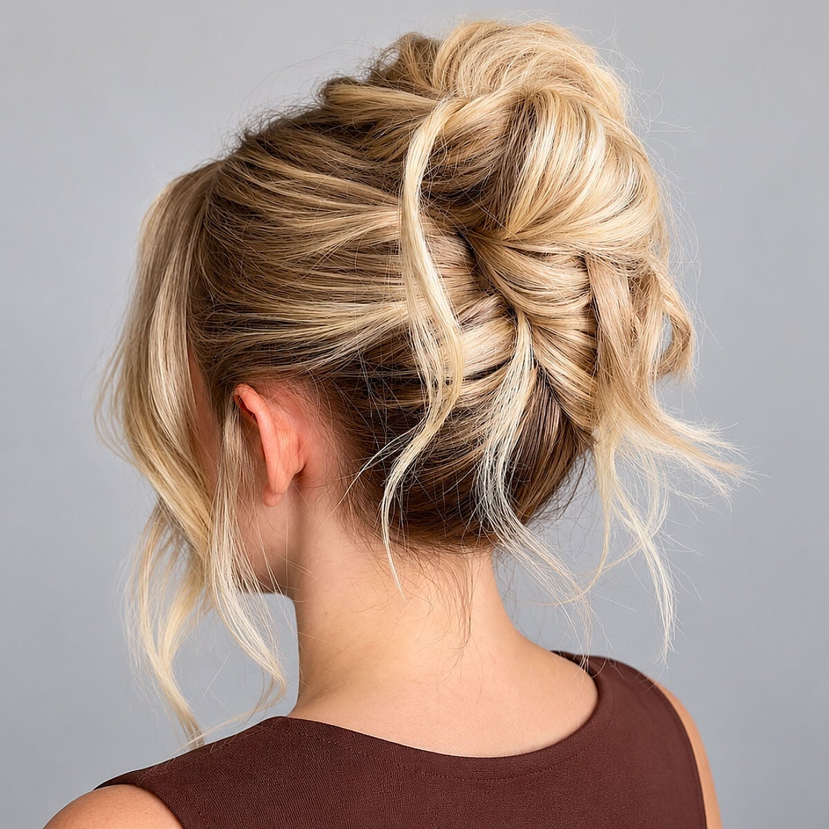 Effortless Textured Blonde Twisted Bun — Classy Twist Updo
