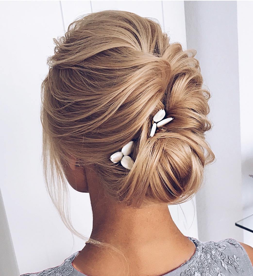 Ash Blonde Twisted Updo With Decorative Pins — Classy Twist Updo