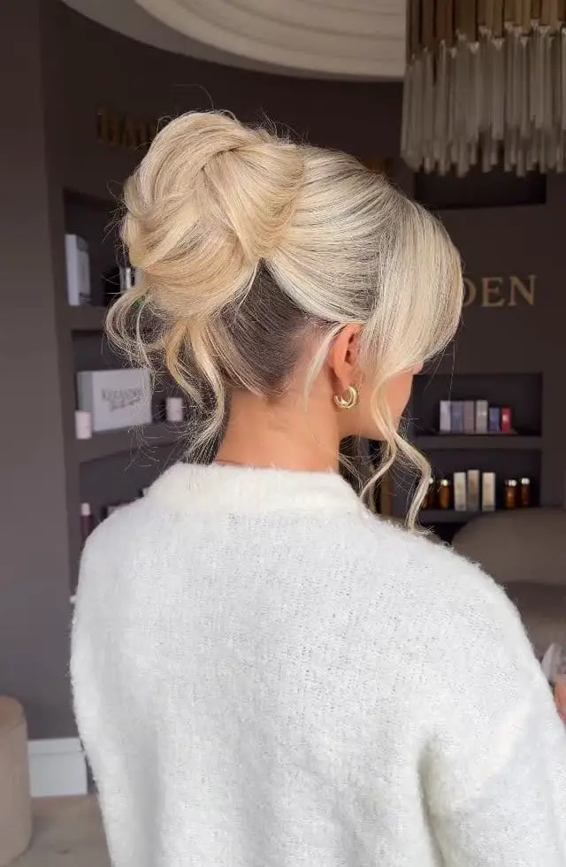 Platinum Blonde Smooth Twisted Bun — Classy Twist Updo