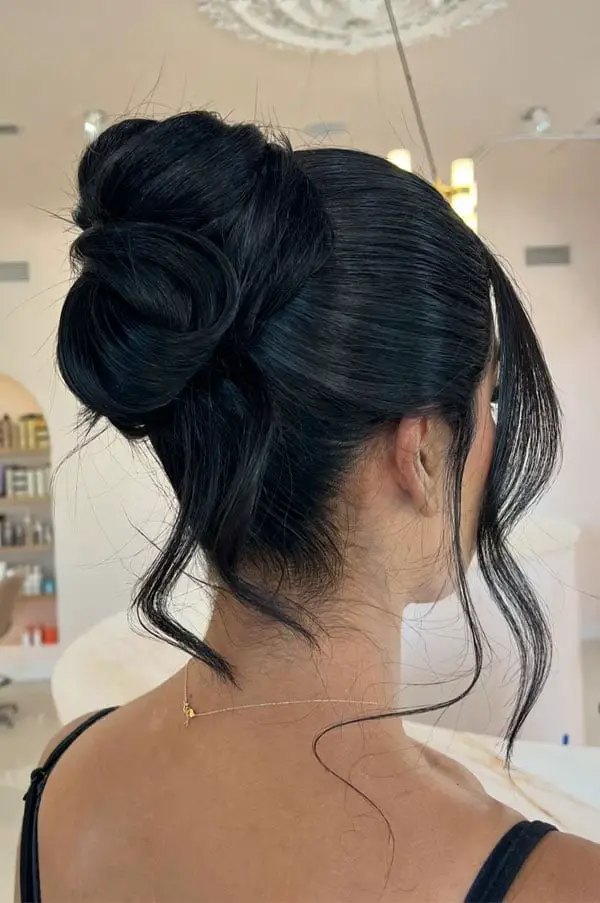 Dark Blonde Updo With Subtle Twists, Black — Classy Twist Updo