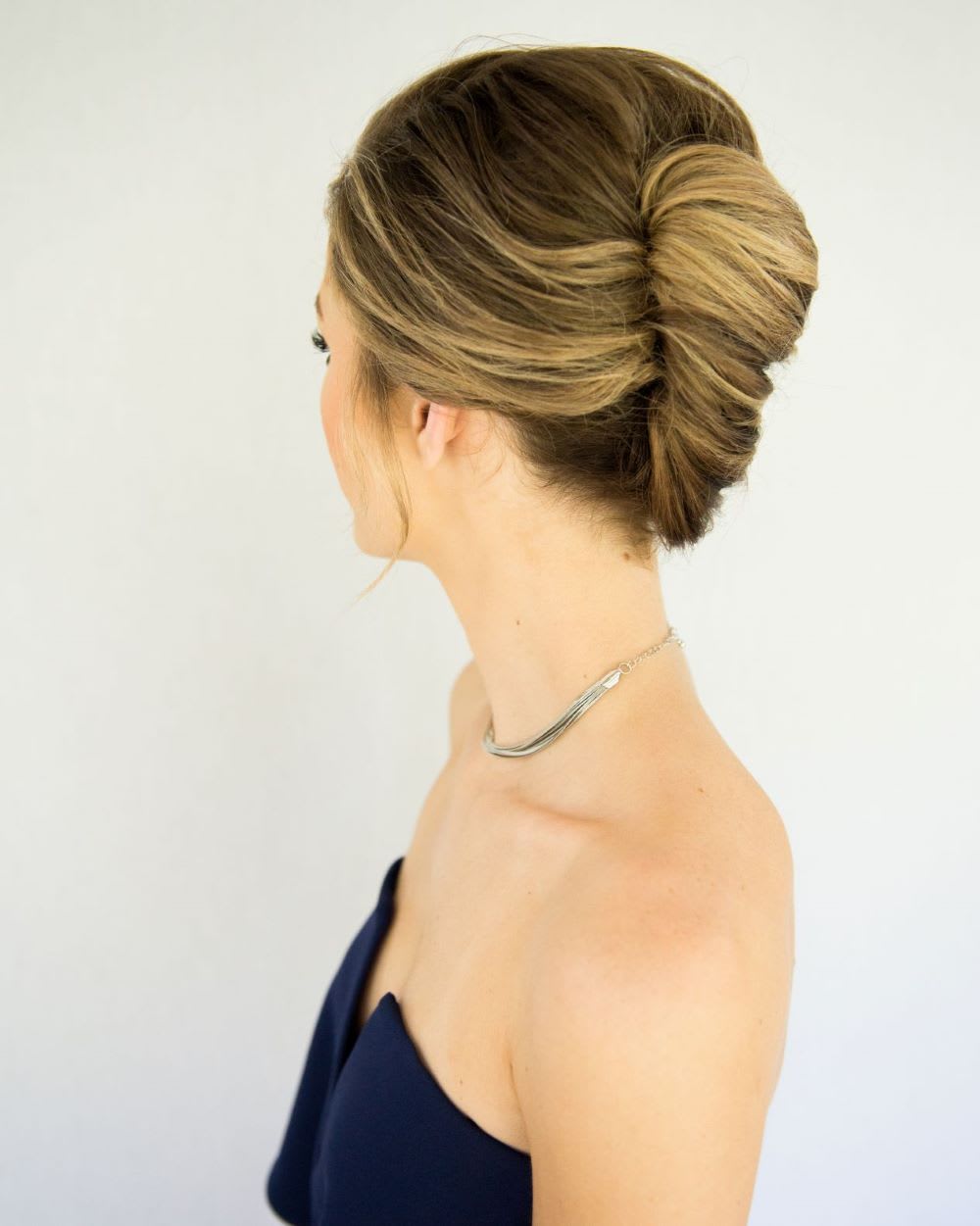 Classic Blonde French Twist With Side-Swept Bang — Classy Twist Updo