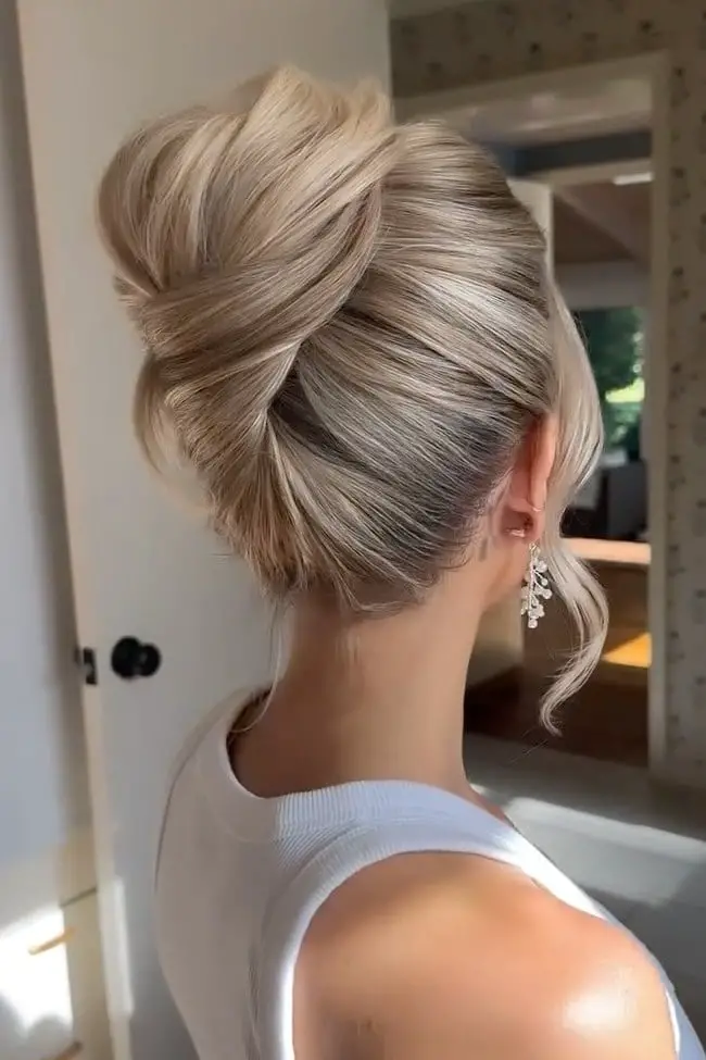 Ash Blonde Voluminous Twisted Updo — Classy Twist Updo