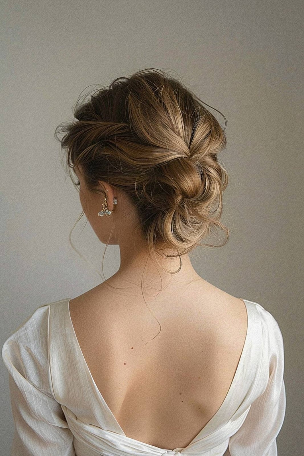 Loose Messy Blonde Bun With Nape Wisps Loose Messy Blonde Bun With Nape Wisps — Classy Updo Wig