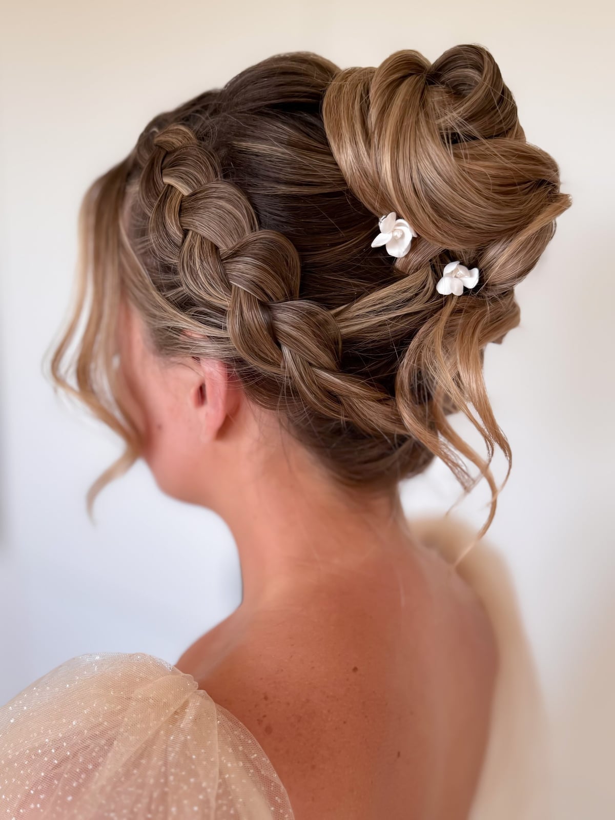 Voluminous Blonde Updo With Braids and Twists Voluminous Blonde Updo With Braids and Twists — Classy Updo Wig
