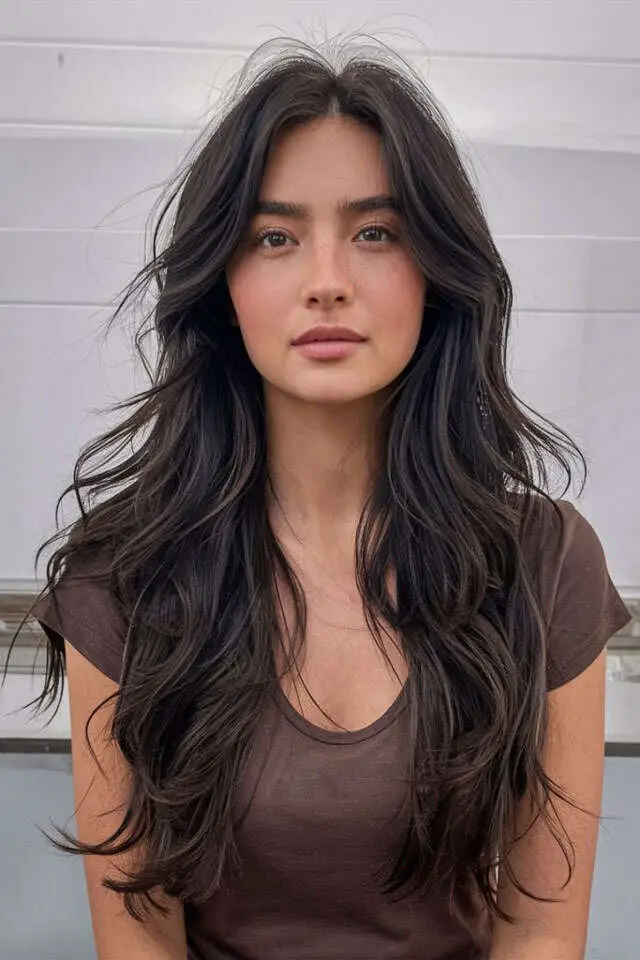 Mid-Back Dark Brown Loose Air-Dried Waves — Classy Wavy Hair Hairstyles