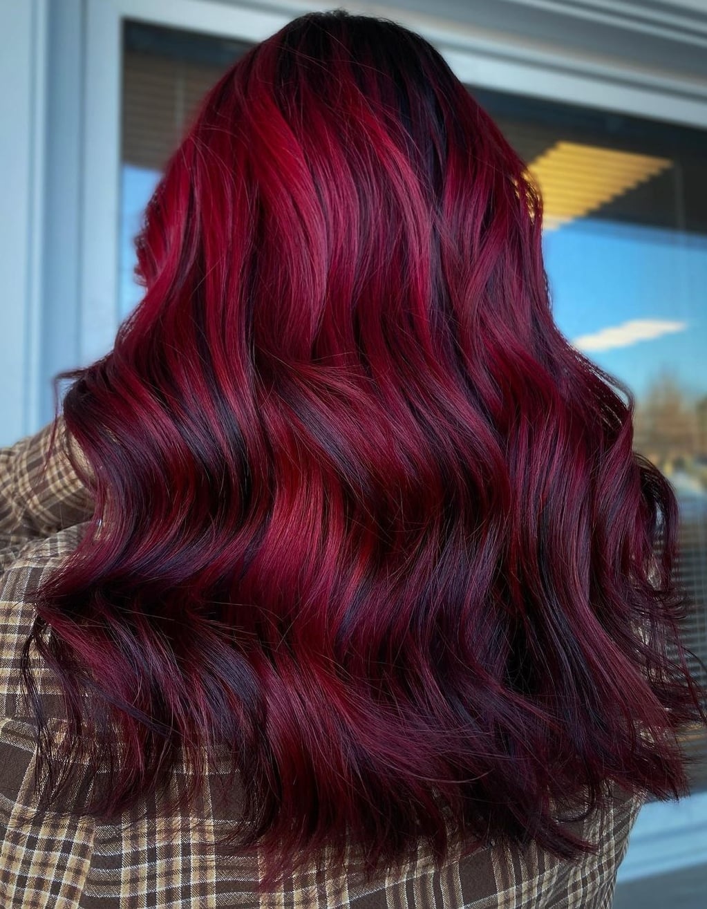 Deep Red With Darker Lowlights — Classy Wine Red Hair
