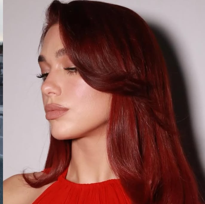 Collarbone Deep Wine Red With Side Part — Classy Wine Red Hair