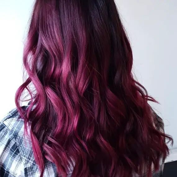 Dark Base With Deep Wine Red Balayage — Classy Wine Red Hair