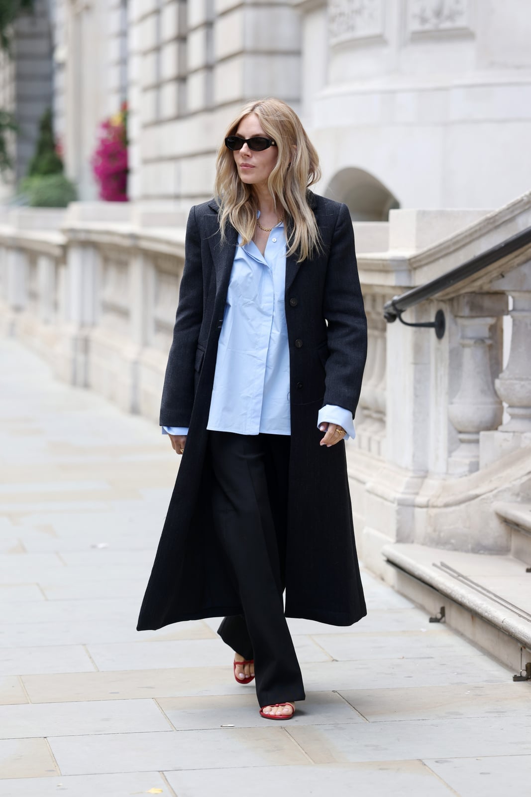 Charcoal Wool Coat Over Button-Down Shirt and Black Trousers — Classy Wool Coat Outfits