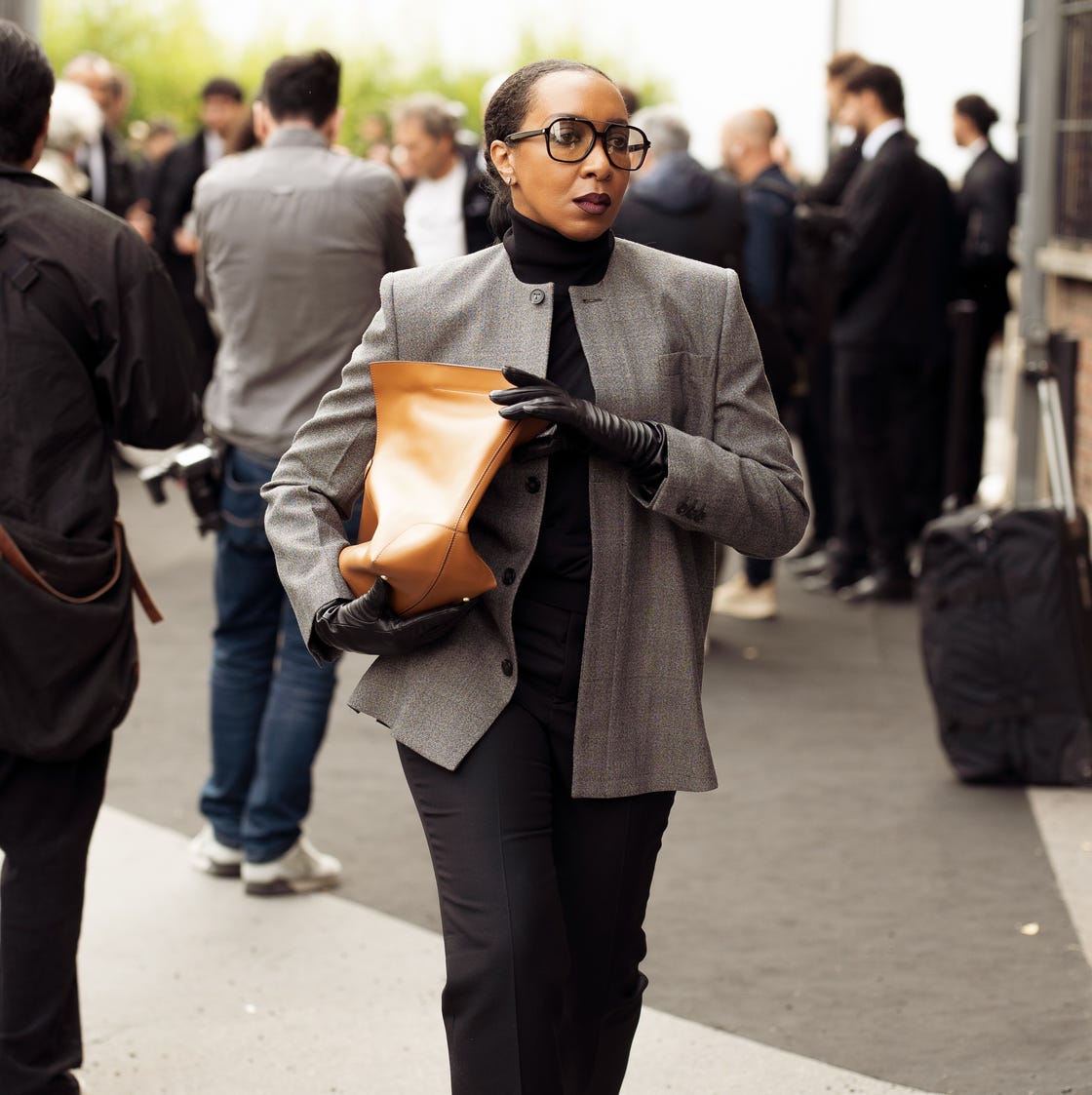 Black Turtleneck with Gray Blazer and Fitted Black Trousers Black Turtleneck with Gray Blazer and Fitted Black Trousers — Classy Work Outfits