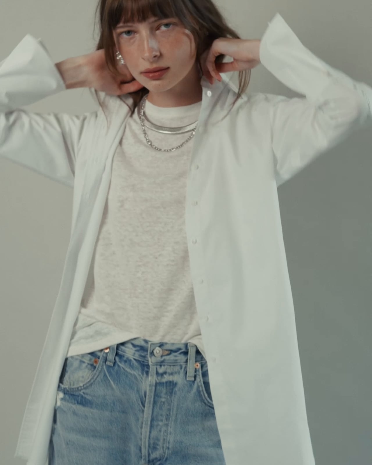 Button-down Shirt Over T-Shirt with Denim Jeans Button-down Shirt Over T-Shirt with Denim Jeans — Classy Y2K Outfits 2000s