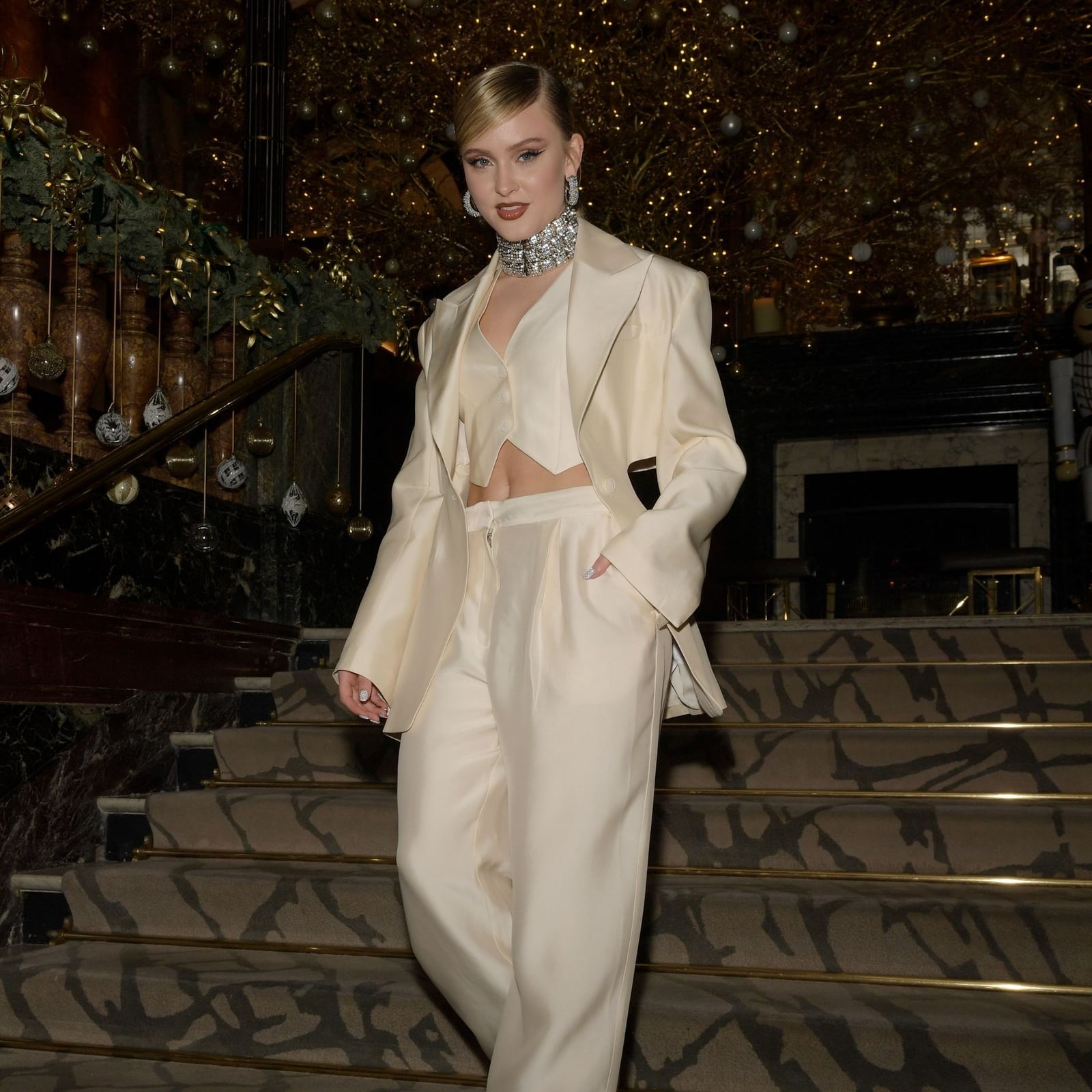 Monochromatic Cream Tailored Suit Monochromatic Cream Tailored Suit — Classy Zara Larsson Outfits