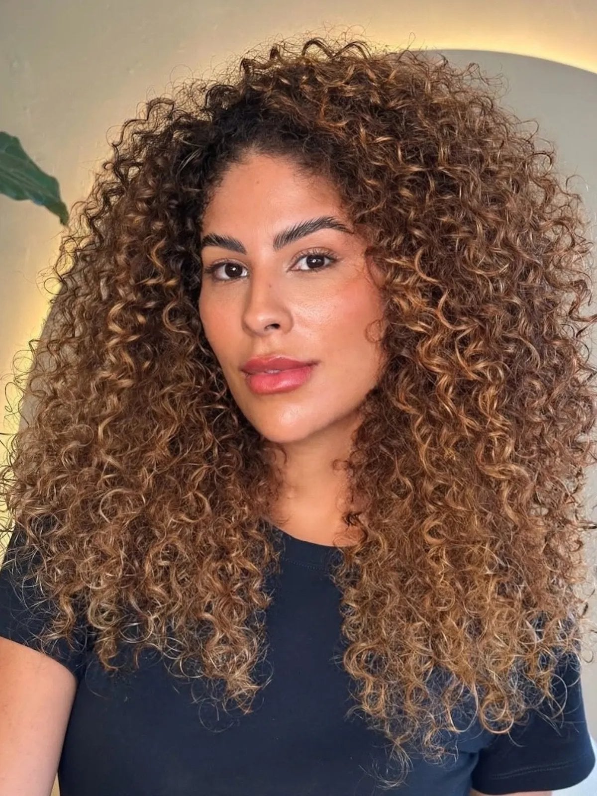 Collarbone Light Brown With Subtle Blonde Highlights — Curly Hair Dye Inspiration