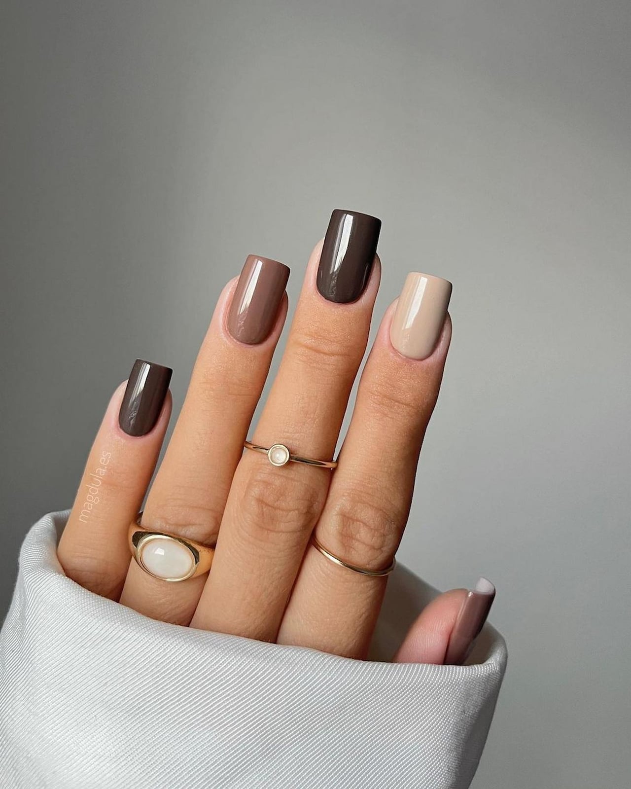 Gradient Brown French Tip Square Nails Gradient Brown French Tip Square Nails — Cute Brown Nails