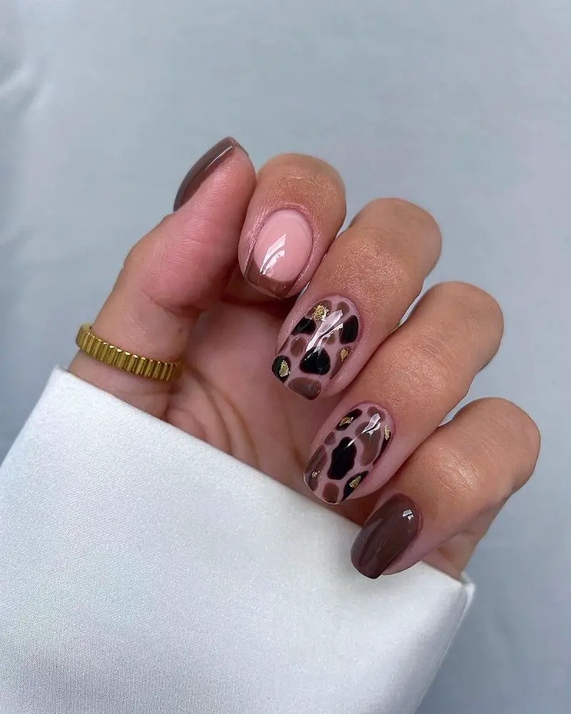 Matte Swirls Dark Light Brown Almond Nails Matte Swirls Dark Light Brown Almond Nails — Cute Brown Nails