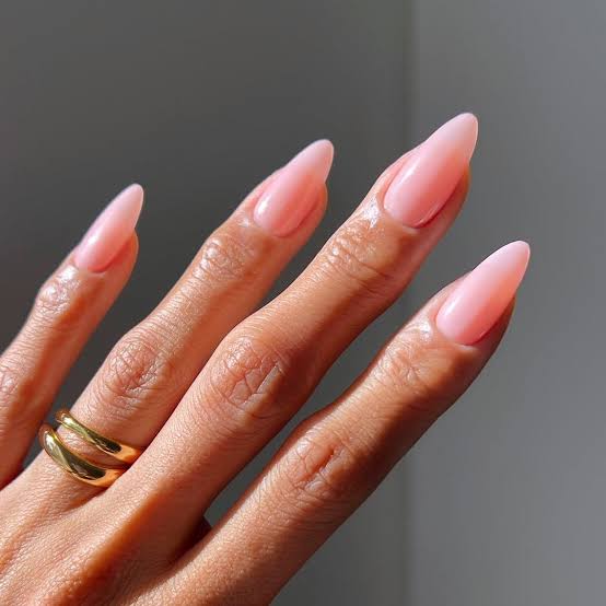 Short Almond Milky Pink Glossy Nails Short Almond Milky Pink Glossy Nails — Cute Dip Powder Nails