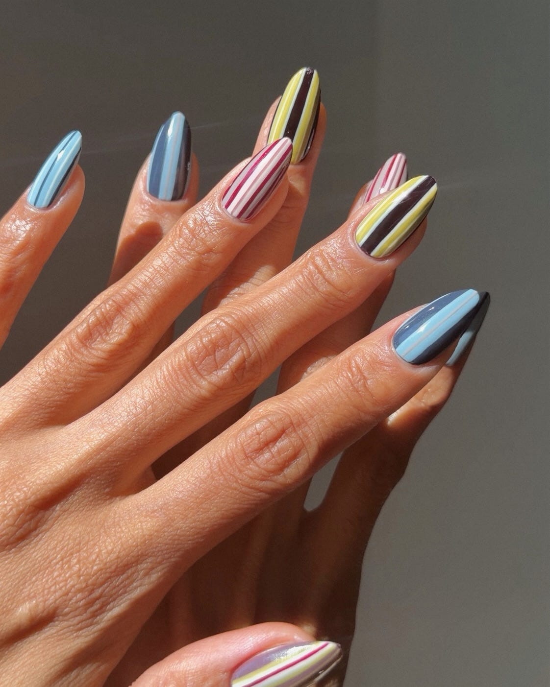 Medium Almond Nails With Monochromatic White Art — Cute Gel X Nails