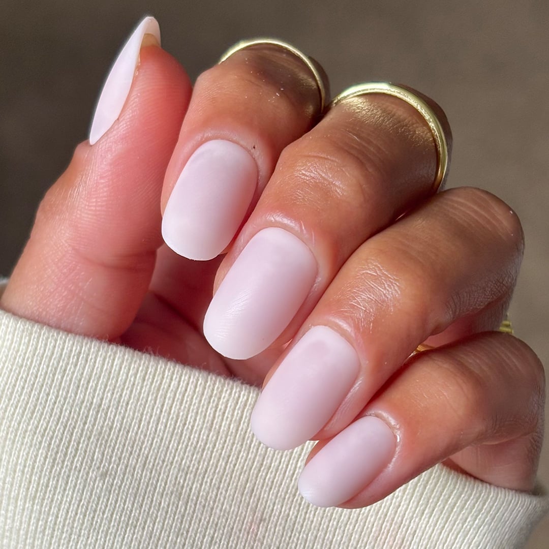 Short Oval Milky Pink Matte Nails Short Oval Milky Pink Matte Nails — Cute Natural Nails