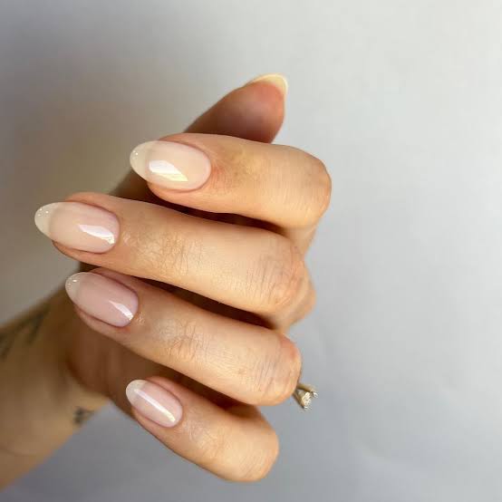 Short Natural Sheer Pearlescent French Nails Short Natural Sheer Pearlescent French Nails — Cute Natural Nails