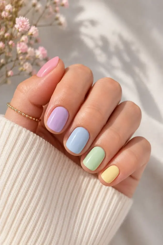 Short Square Pastel Gradient Nails Short Square Pastel Gradient Nails — Cute Natural Nails