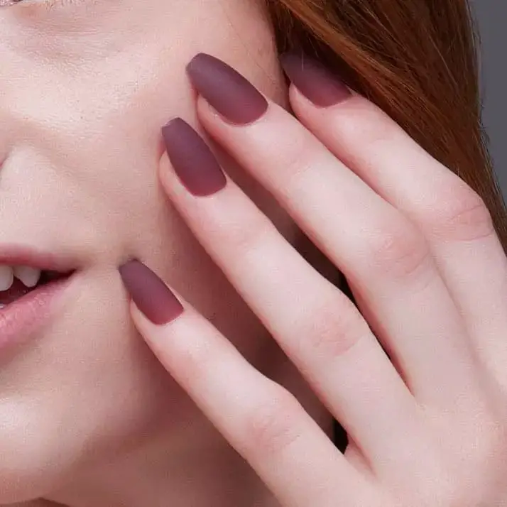 Pink Nude Gradient Soft French Coffin Nails, Close-Up Take — Cute Short Coffin Nails