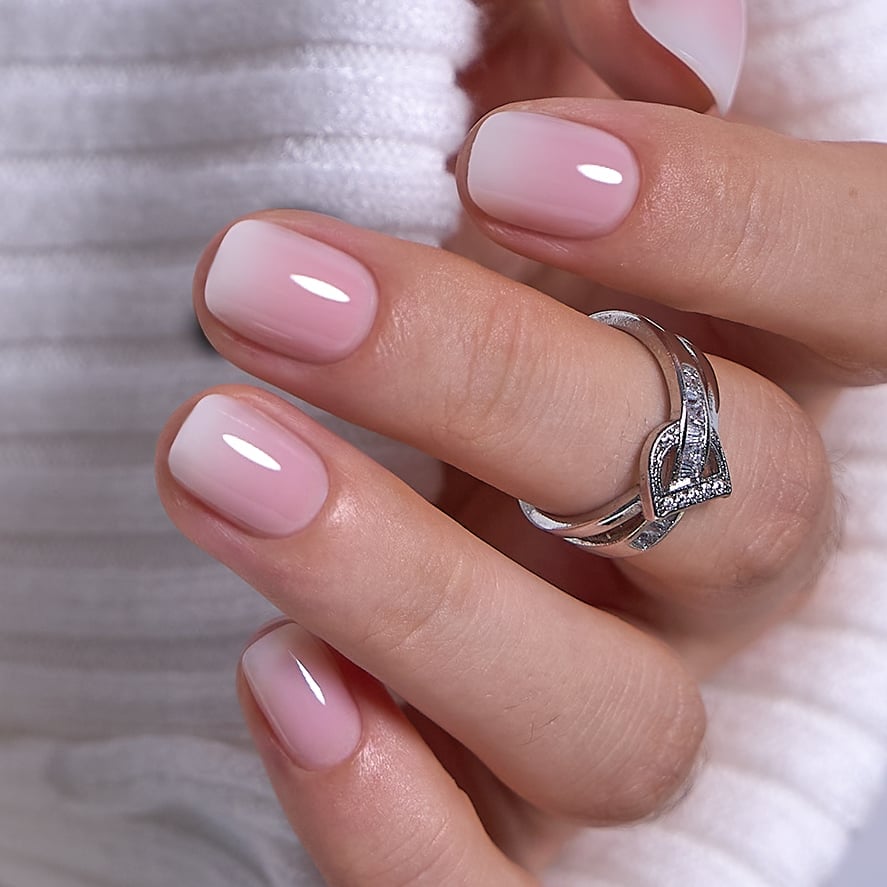 Soft Ombre Short Square Gel Nails Soft Ombre Short Square Gel Nails — Cute Short Gel Nails