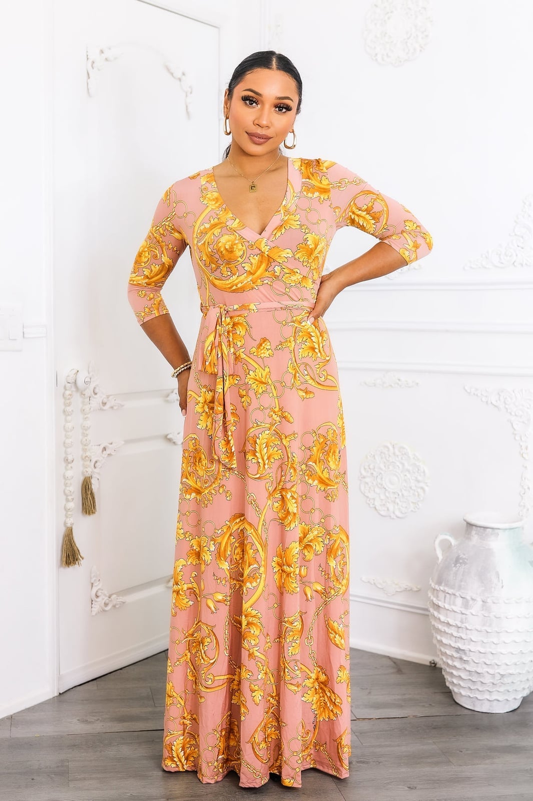Tropical Leaf Print Off-The-Shoulder Maxi Dress Tropical Leaf Print Off-The-Shoulder Maxi Dress — Elegant Boho Outfits