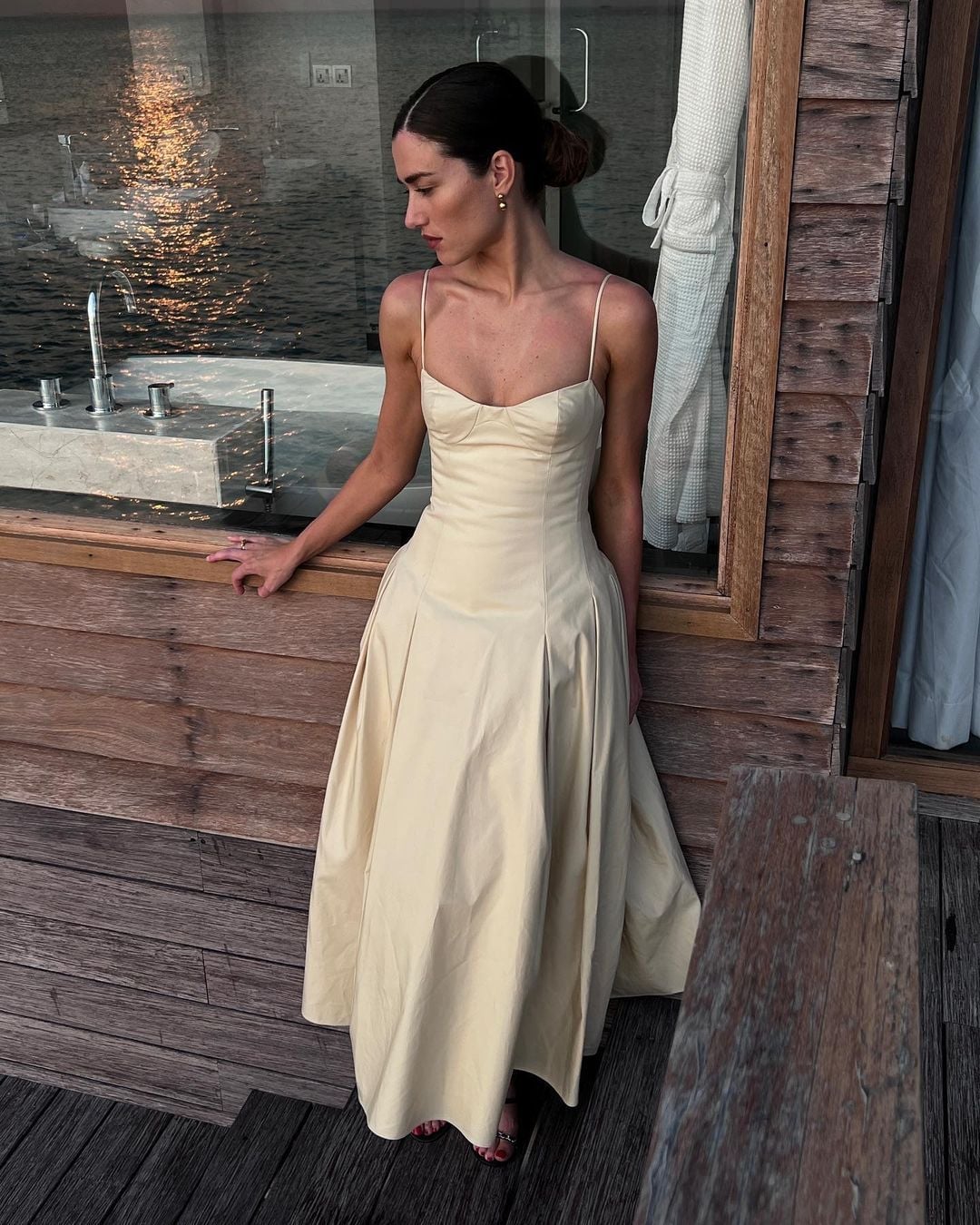 Pale Yellow Cotton Poplin Maxi Dress — Elegant Hot Weather Outfits