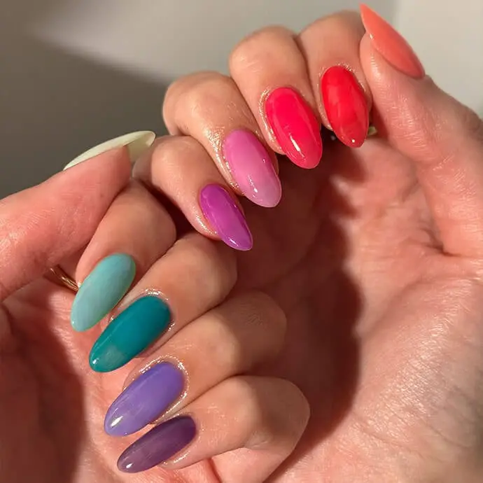 Long Stiletto Pink Silver Cat-Eye Nails — Elegant Korean Nail Art