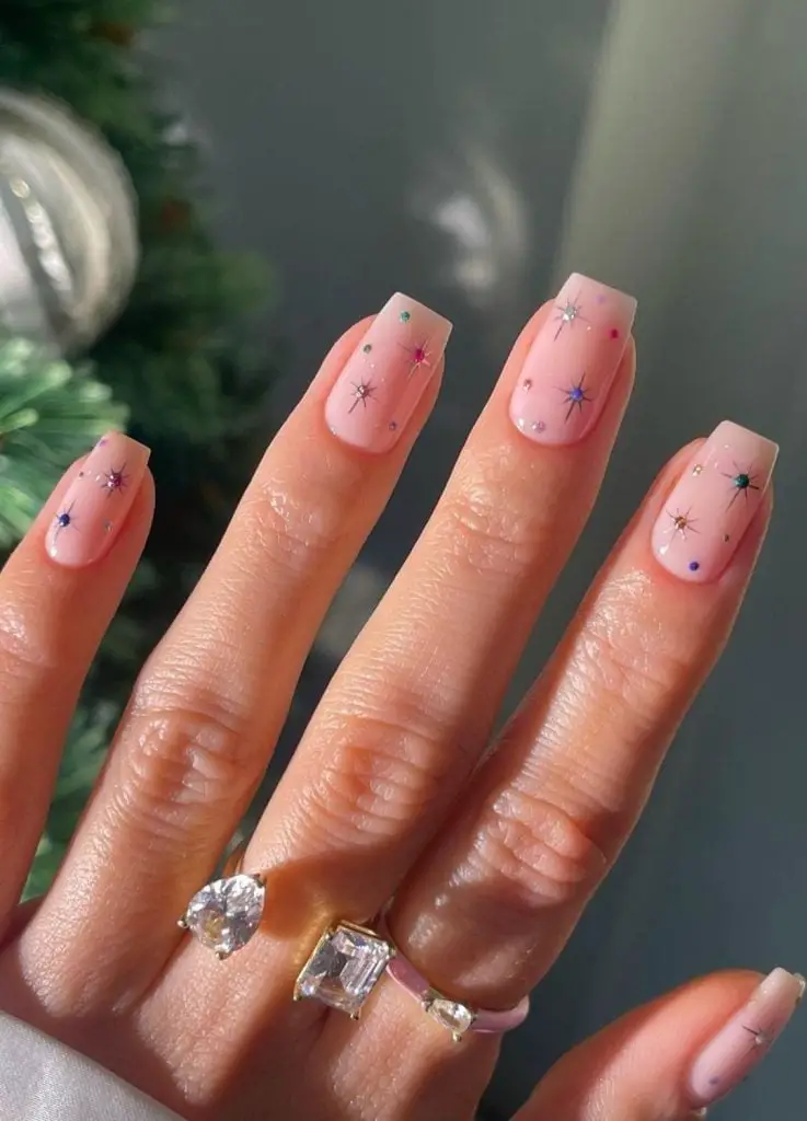 Colorful Star Short Square Nails Colorful Star Short Square Nails — Nail Art Ideas